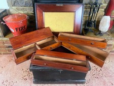 Old Antique Pine Chest, Vintage Wooden Storage Trunk, Blanket Box, Coffee Table.