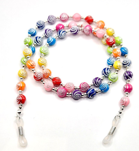 Rainbow spiral beaded glasses - beaded,