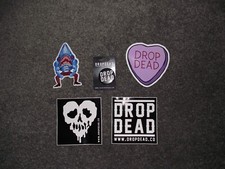 Drop Dead Clothing Co. Pin Badge & vinyl sticker pack VERY RARE!!!