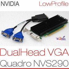 256MB Nvidia Quadro NVS290 Pcie Dual Head 2x VGA Graphiccard F. For Win XP 7 10#