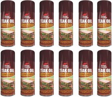 12 x 400ml Teak Oil Exterior Hardwood/Softwood Garden Furniture Spray