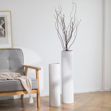 White Tall Vases for Floor