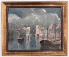 Vintage oil painting misty