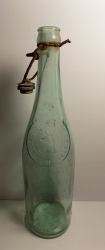 Antique beer bottle green - beer,