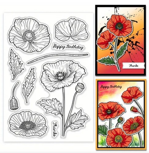 Clear stamps flowers - clear,
