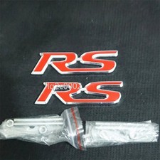 2x Chrome Red Silver RS Metal
