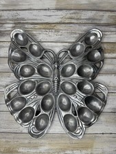 2007 Arthur Court Butterfly Egg Platter Tray Plate For 20 Deviled Eggs Aluminum