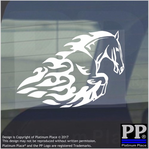 Horse flame vinyl car window - flame-vinyl, -car