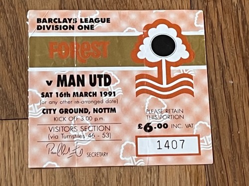 Ticket 1990 nottingham - ticket, 1990/91