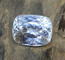 13 Ct Certified Natural White Sapphire Loose Gemstone Cushion Cut A+Quality M224