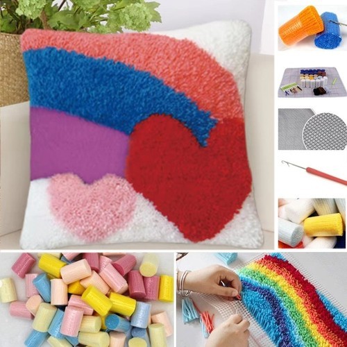 New latch hook kit pillowcase - new,