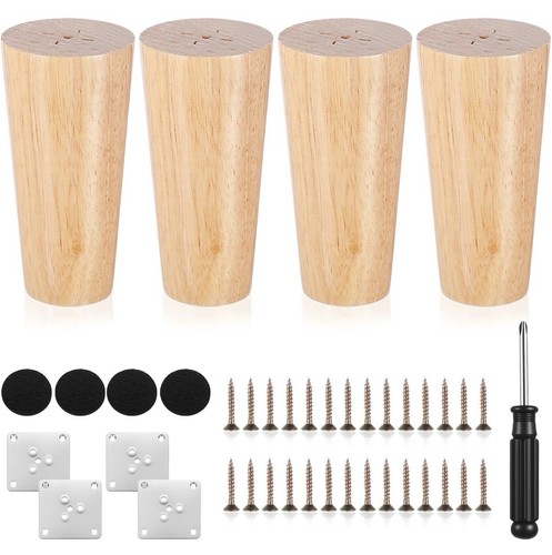 Solid wood furniture legs - 4x,