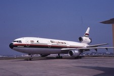 ORIGINAL KODAK COLOUR SLIDE   G-AZZC  DC10  LAKER AIRWAYS Gatwick  9/82