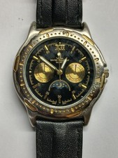 Mens vintage JL Moonphase Watch Working Battery In Used Condition