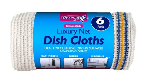 Net dish cloths cotton - cotton, x6