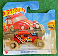 HOT WHEELS VOLKSWAGEN BAJA BUG RED BEETLE BAJA BLAZERS MINT SHORT CARD 129
