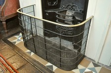 A Good Victorian Wire Work Nursery Fender with Brass Rail 77 x 46 x 32cm