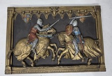Marcus Designs 3D Plaque of Jousting Medieval Knights On Horse Back