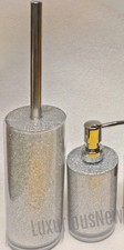 New 2pc Silver Glitter Toilet