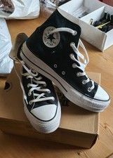 CONVERSE CHUCK TAYLOR ALL STAR Ladies Black High Top Platform Trainers UK 7