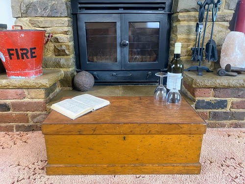 Old antique pine chest - old,