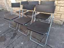 Set Of 6 Ikea Folding Plastic Dining Chairs