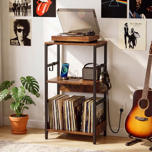 Record player stand with - stand,