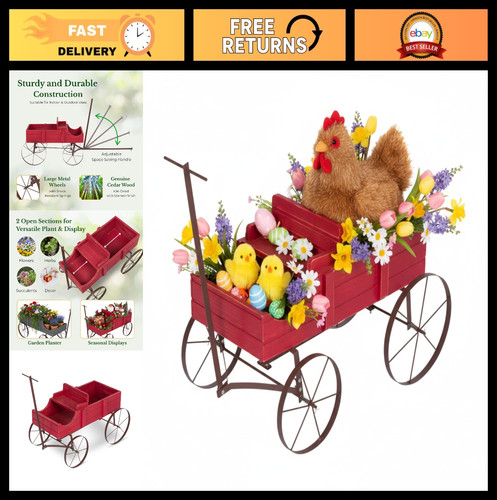 Wooden wagon garden - garden,