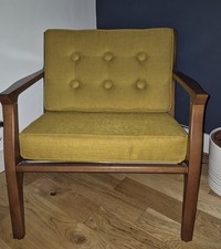 X2 MUSTARD RETRO 60S STYLE ARMCHAIRS YELLOW FUNKY COOL