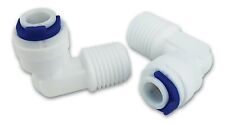 Push Fit Plastic Elbow Fittings for Drinking Water RO Systems 1/4" Male x 1/4"