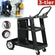 Heavy Duty 3-Tier Trolley Welding Cart w/ Chains Welding Trolley MIG TIG Welders
