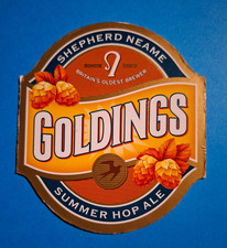 SHEPHERD NEAME brewery GOLDINGS real ale beer pump clip badge front Kent flat