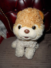 “Pom” Pomeranian Dog White & Brown Fluffy Soft Plush Toy 8”,FREE PP.