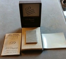 Vintage S.J. Dupont Sillver Plated Lighter Boxed With Paperwork Original As Seen
