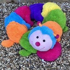 Smyths Toys XL Jumbo Long giant Caterpillar Soft plush Soft Toy Rainbow 7ft long