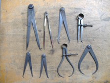 EIGHT  VINTAGE ENGINEERS CALLIPERS & DIVIDERS