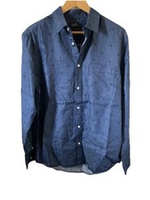 Cheap Monday Frank SD Denim Shirt Blue Skull Print Loose Fit 100% Cotton New