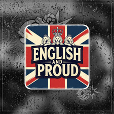 ENGLAND CAR STICKER "ENGLISH And PROUD " - St George Decal, 3 Lions car van