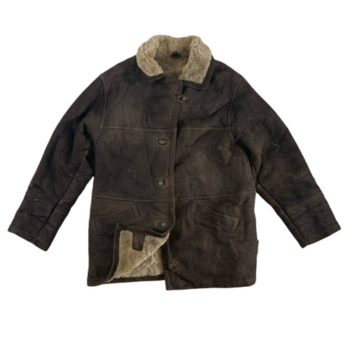 Vtg mens dark brown shearling - mens,