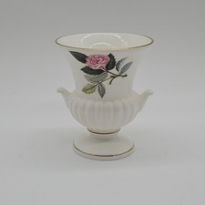 Vintage Wedgwood Miniature Hathaway Rose Floral Urn Bud Vase Bone China England