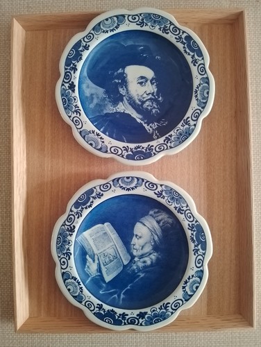 Blue delft hand painted - painted, plates