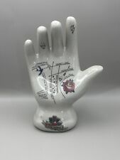 PALMISTRY Crackle Glazed PORCELAIN HAND White Home Decor