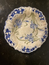 Rare Moorcroft Macintyre Plate in Iris Design from Late 1800s-1900s