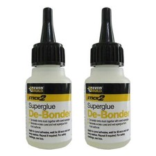 Super Glue DeBonder Remover Everbuild SuperGlue Cleaner 2 x 20ml Bottles