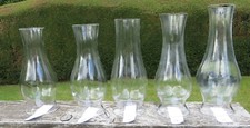 Glass Hurricane Globe / Oil Lamp Chimney, Flanged / Flange Lip - Various Sizes