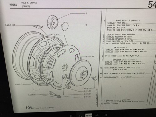 Peugeot 104 steel road wheel