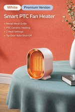 White PTC Fan Heater Portable