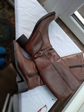 M&S Brown Leather Knee High Boots. Size 6.5