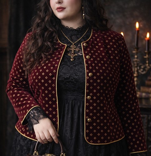 Vintage burgundy velvet gold - vintage,