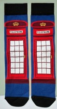 Red telephone booth box socks - red,